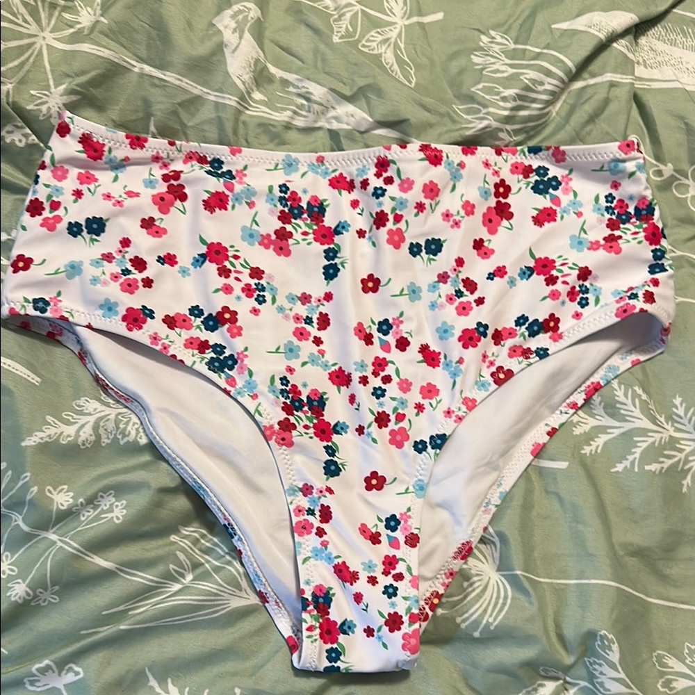 Floral High-Waisted Bikini Bottoms